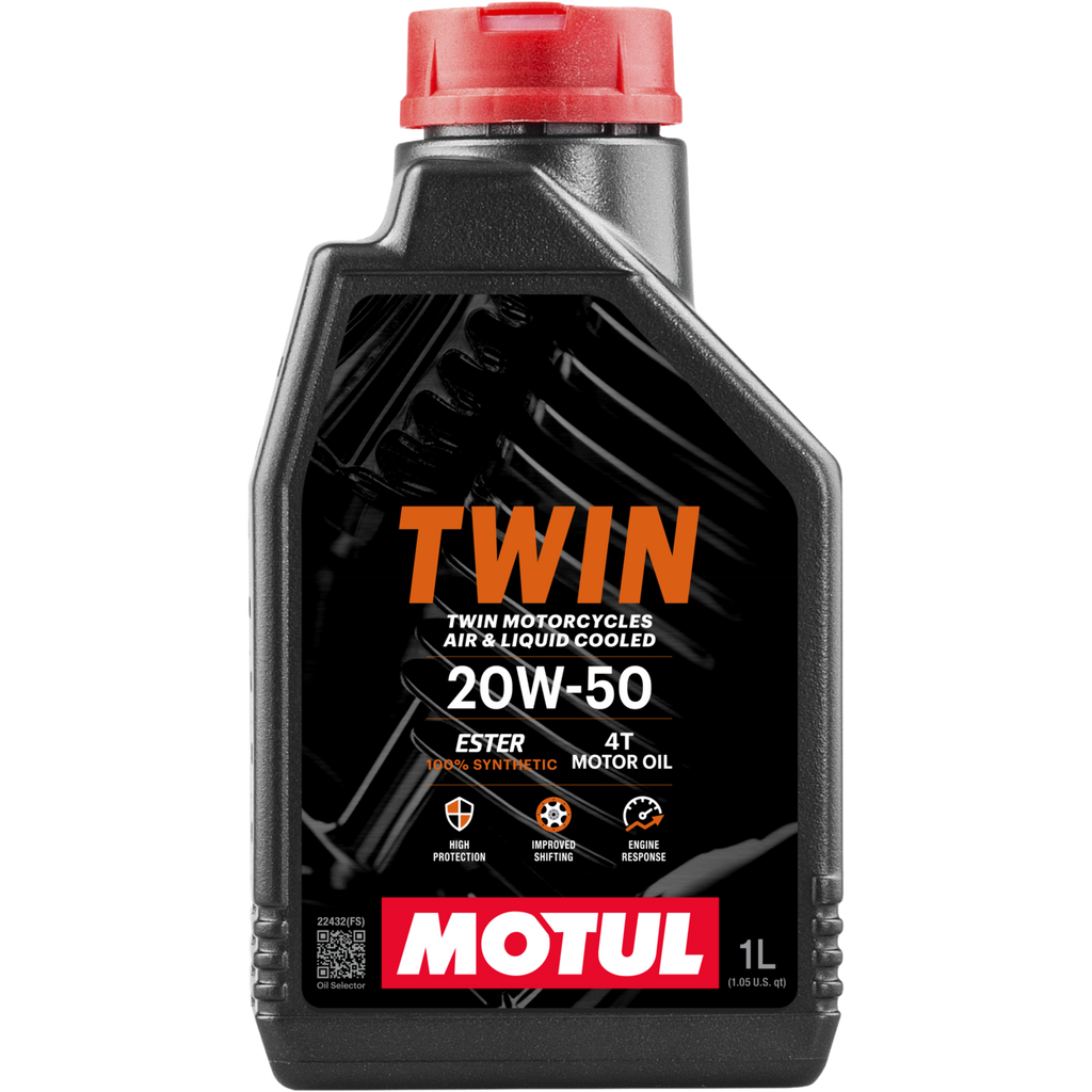 Motul TWIN 20W-50 — Synthetic V-Twin Motorcycle Oil (1qt. (.95 L))
