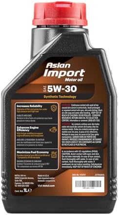 Motul Asian Import 5W-30 1L — rear label