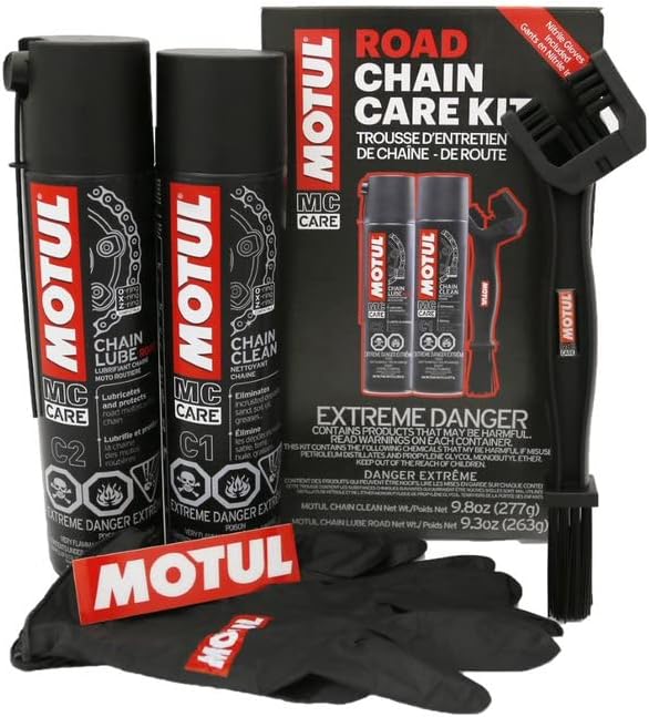 Motul Chain Care Kit Road — C1 Cleaner + C2 Lube + Brush