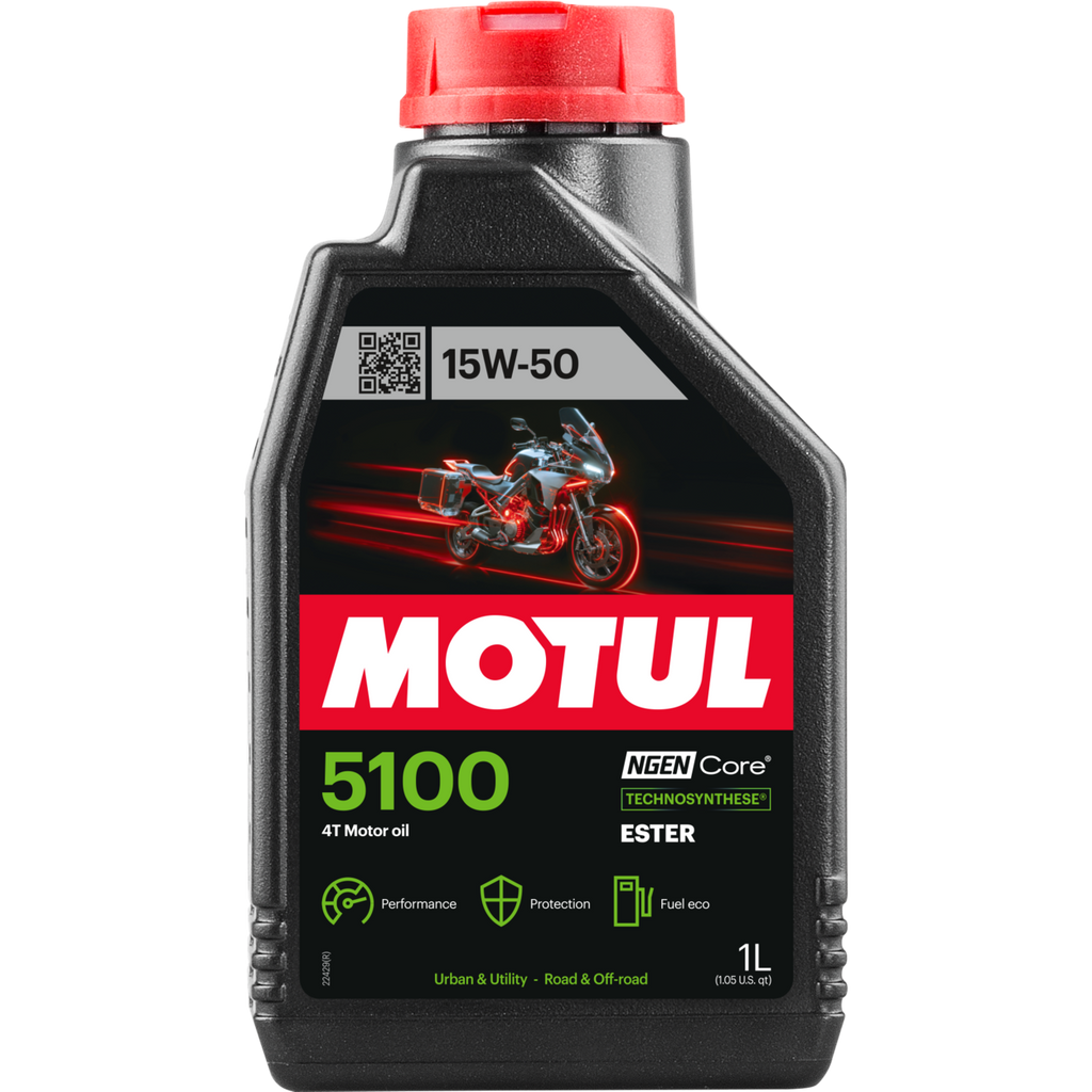 Motul 5100 15W-50 4T — Semi-Synthetic Motorcycle Oil