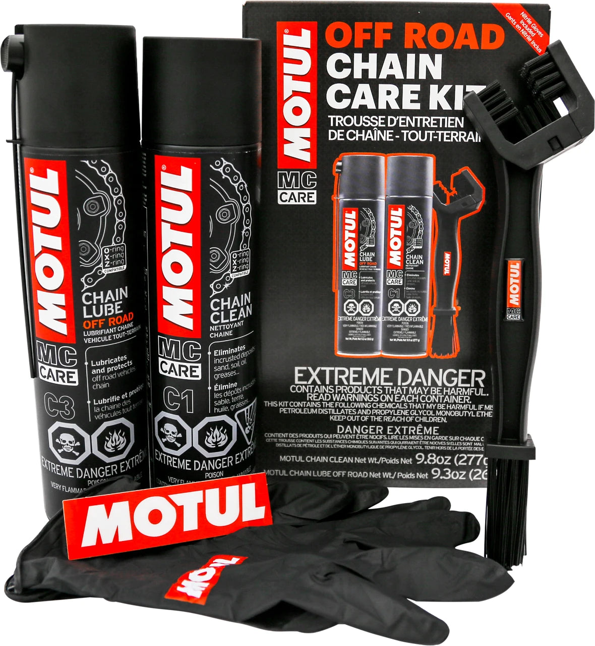 Motul Off Road Chain Care Kit with C1 Chain Clean and C3 Chain Lube Off Road