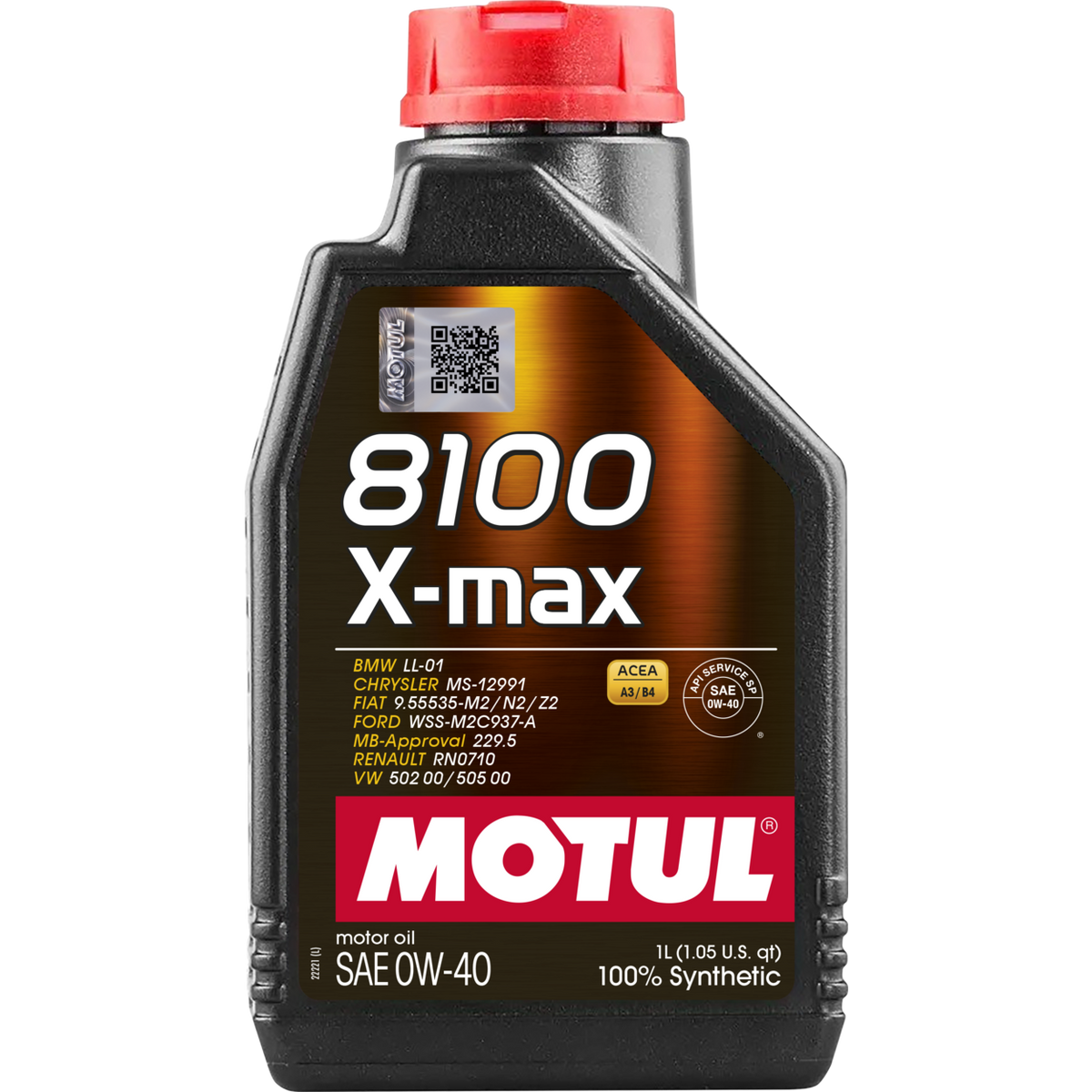 Motul 8100 X-max 0W-40 — Synthetic Car Engine Oil