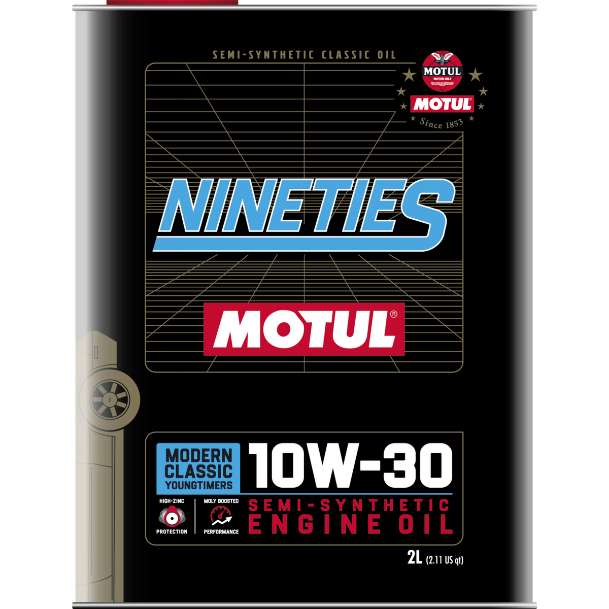 Motul Classic Nineties 10W-30 — Modern Classic Oil (2L (2.1qt))